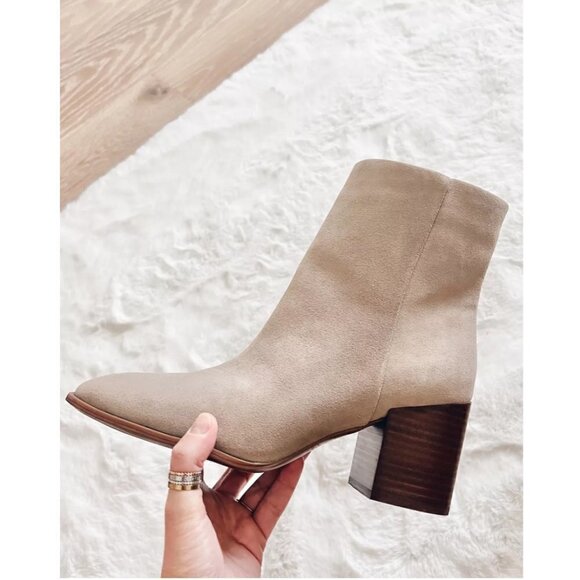 NORDSTROM Vanna Bootie in Beige Taupe Suede Size US 12 - Picture 1 of 11